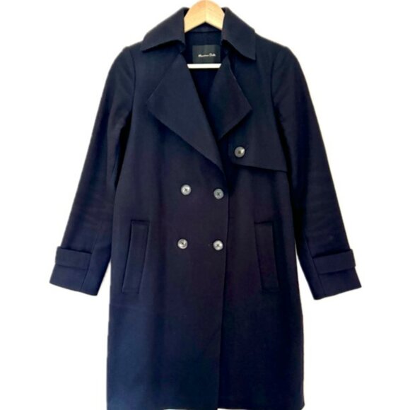 Massimo Dutti Jackets & Blazers - Massimo Dutti Navy Wool Trench Style Coat Size 2